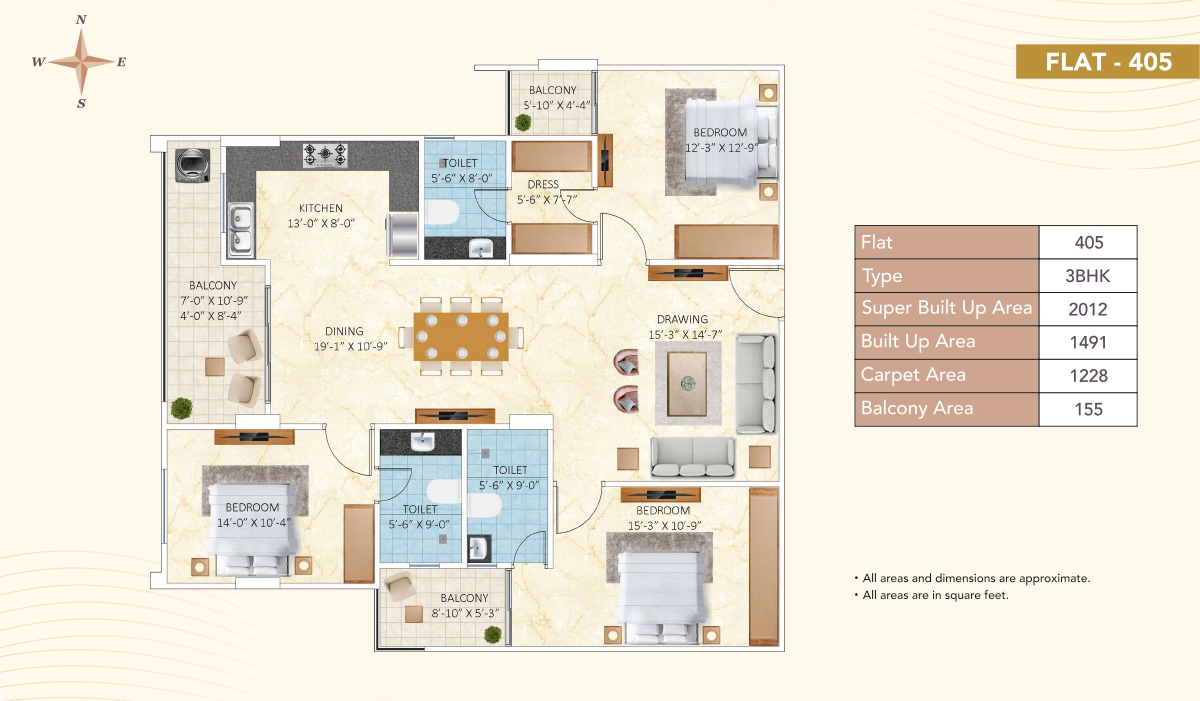 3 BHK Floor Plan